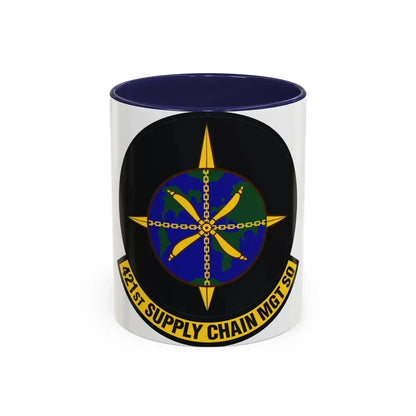 421st Supply Chain Management Squadron (U.S. Air Force) Accent Coffee Mug 11oz Navy - Go Mug Yourself