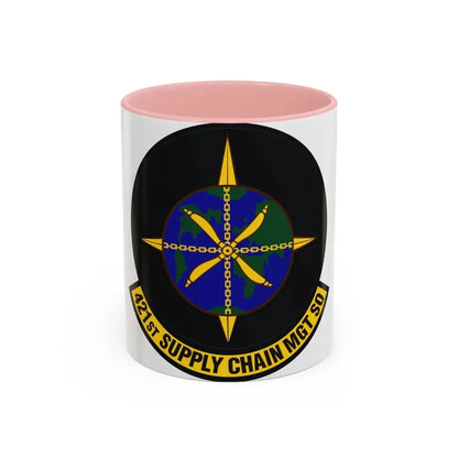 421st Supply Chain Management Squadron (U.S. Air Force) Accent Coffee Mug 11oz Pink - Go Mug Yourself