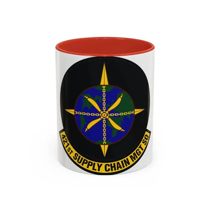 421st Supply Chain Management Squadron (U.S. Air Force) Accent Coffee Mug 11oz Red - Go Mug Yourself