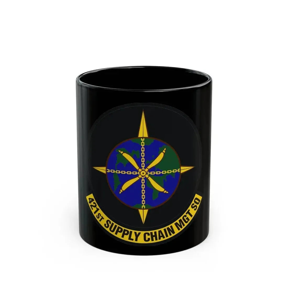 421st Supply Chain Management Squadron (U.S. Air Force) Black Coffee Mug 11oz - Go Mug Yourself