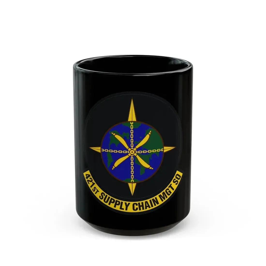 421st Supply Chain Management Squadron (U.S. Air Force) Black Coffee Mug 15oz - Go Mug Yourself