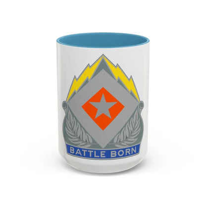 422 Signal Battalion (U.S. Army) Accent Coffee Mug 15oz Light Blue - Go Mug Yourself