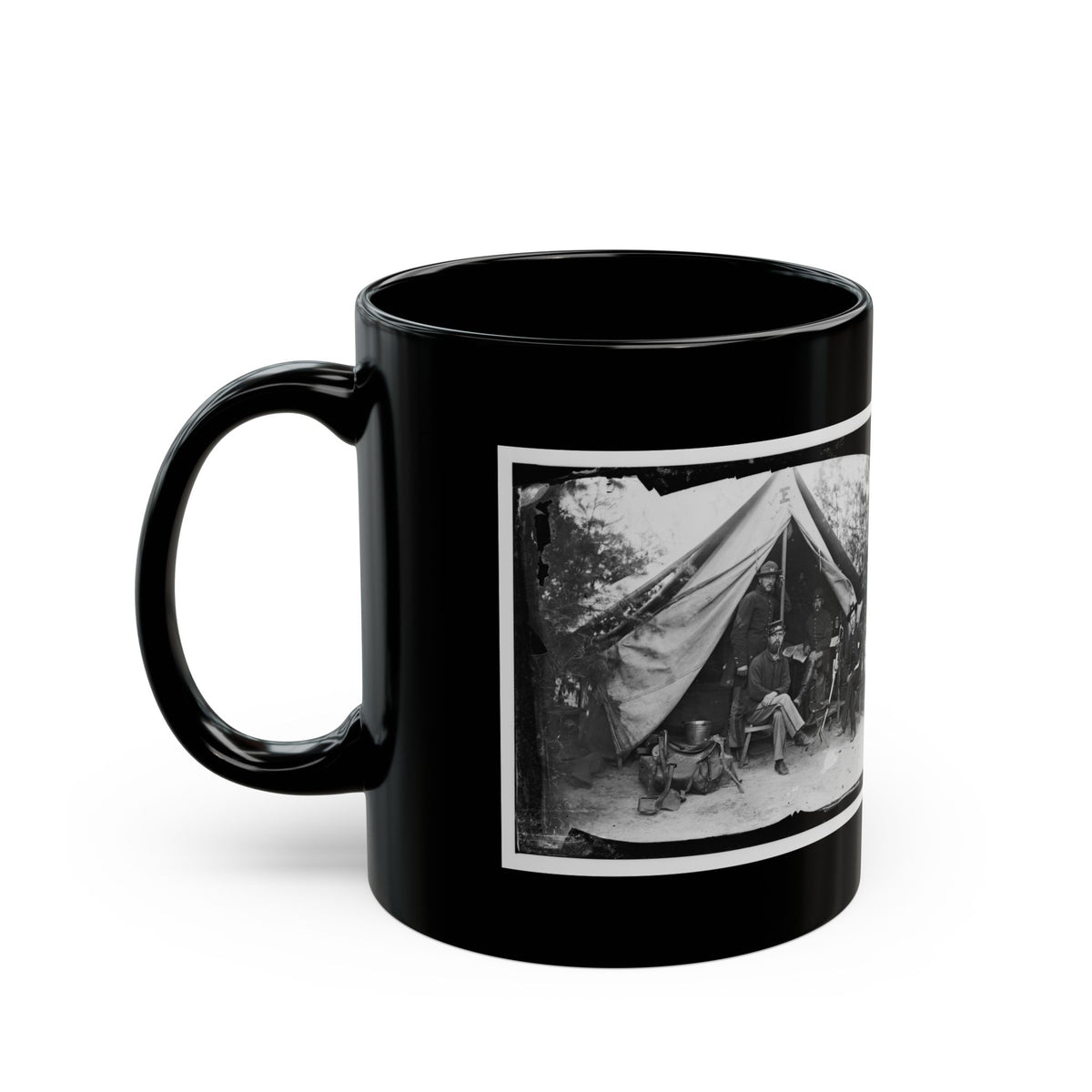 Petersburg, Virginia . Officer And Men Of Company E, 1st New York Engineers (U.S. Civil War) Black Coffee Mug
