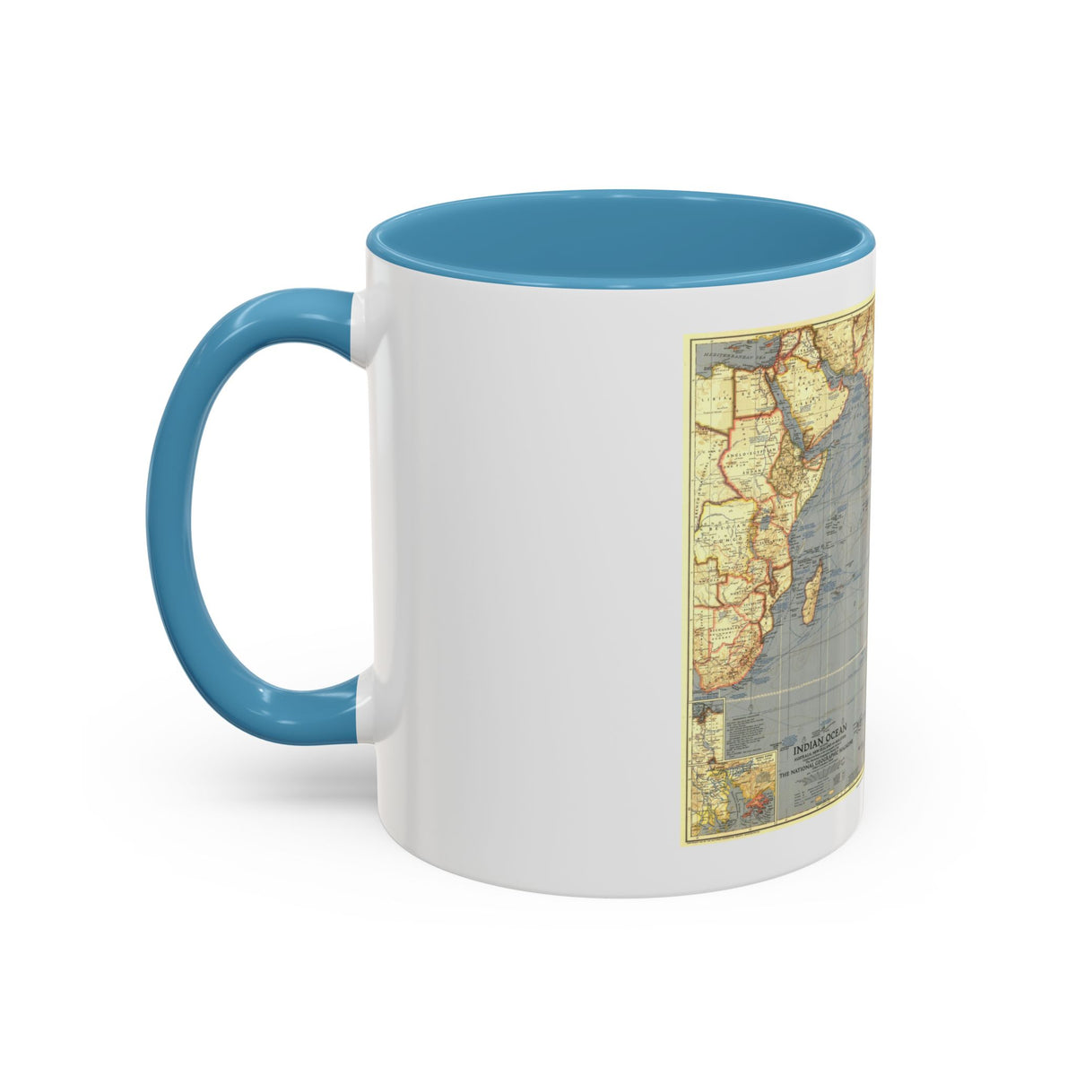 Indian Ocean (1941) (Map) Accent Coffee Mug