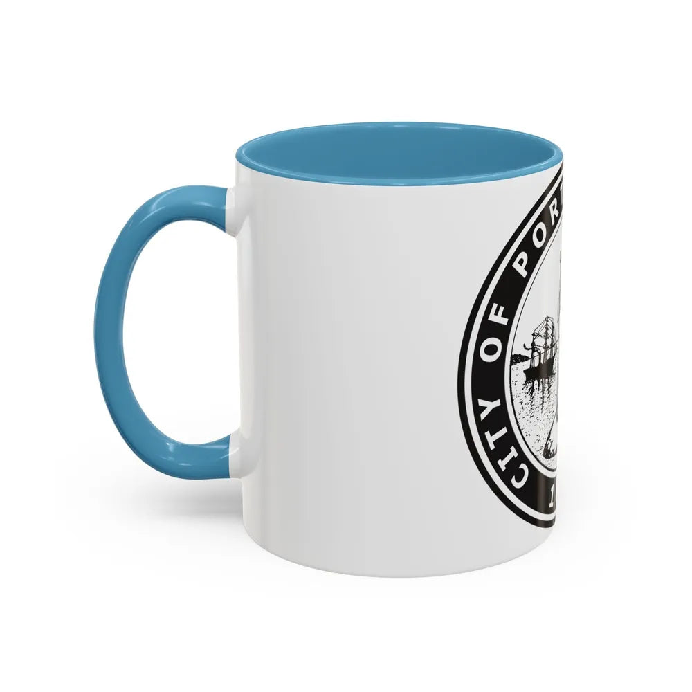 Seal of Portland Oregon - Accent Coffee Mug-Go Mug Yourself