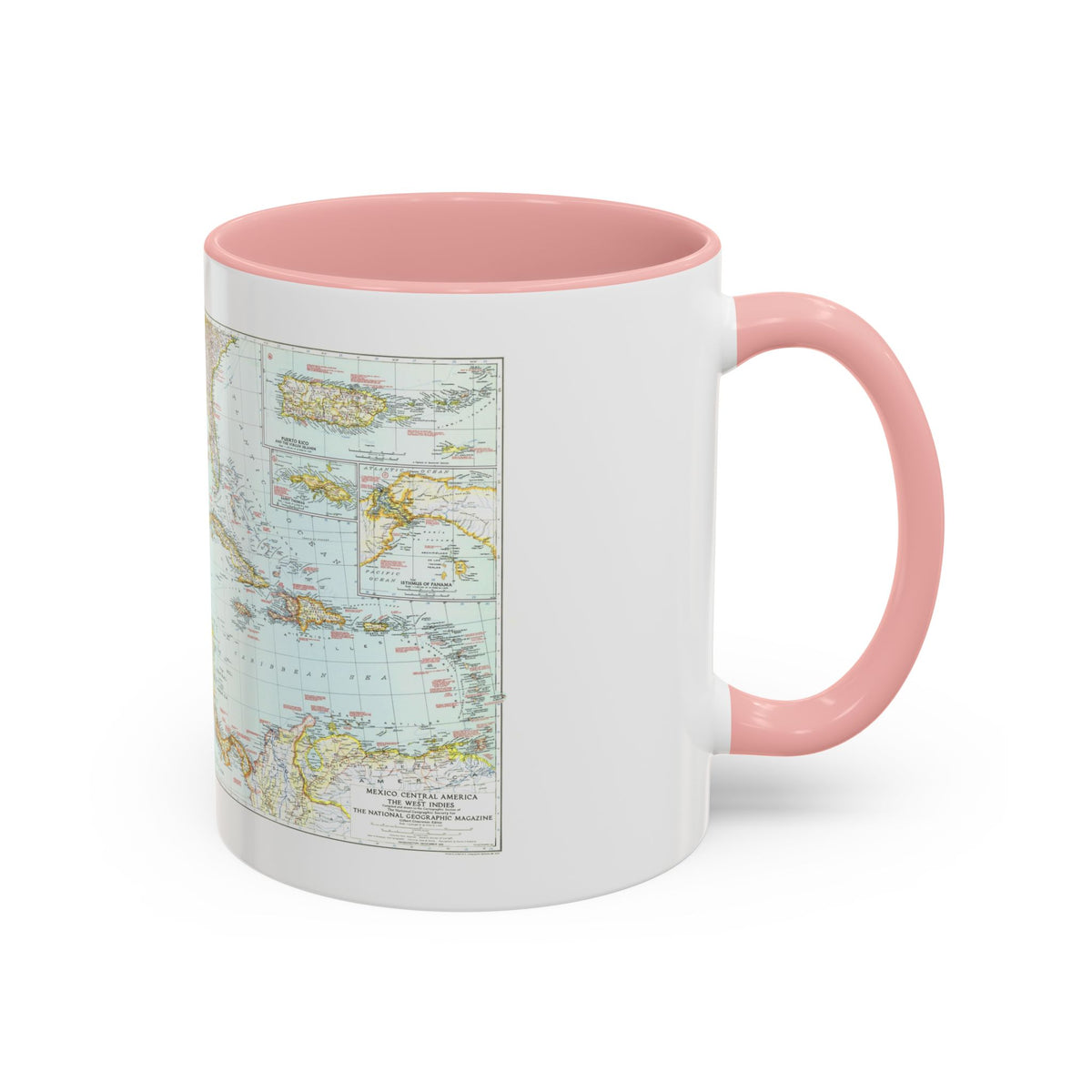 Central America & West Indies (1939) (Map) Accent Coffee Mug