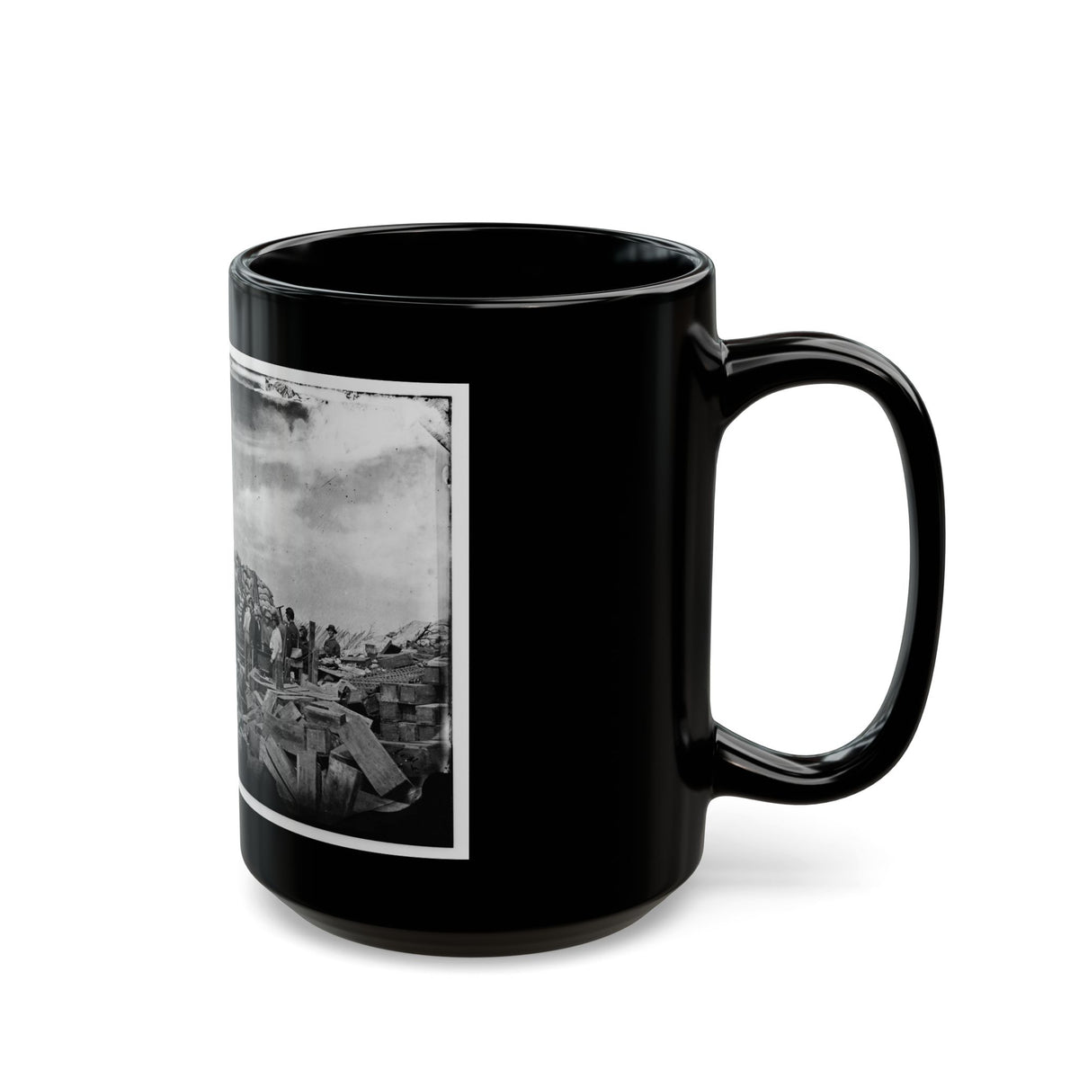 Morris Island, South Carolina. Battery Rosecrans. Three 100-Pounder Parrot Rifles. Breaching Battery Against Fort Sumter (U.S. Civil War) Black Coffee Mug