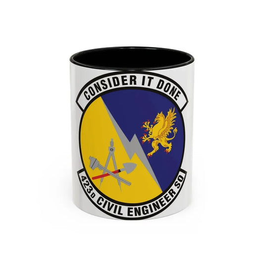423d Civil Engineer Squadron (U.S. Air Force) Accent Coffee Mug 11oz Black - Go Mug Yourself
