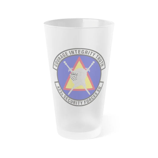 423d Security Forces Squadron (U.S. Air Force) Frosted Pint Glass 16oz-16oz-Frosted-Go Mug Yourself