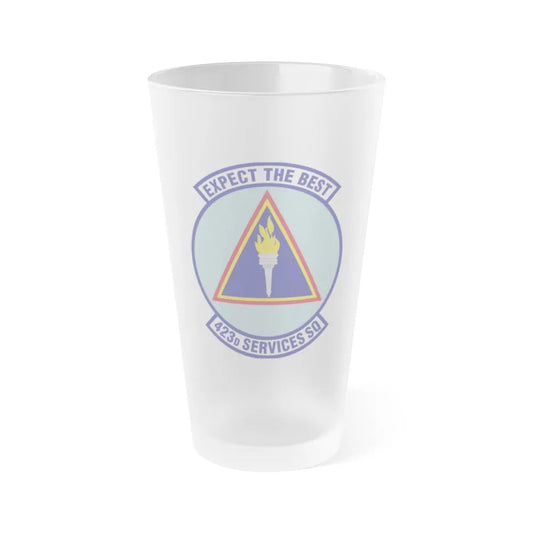 423d Services Squadron (U.S. Air Force) Frosted Pint Glass 16oz-16oz-Frosted-Go Mug Yourself