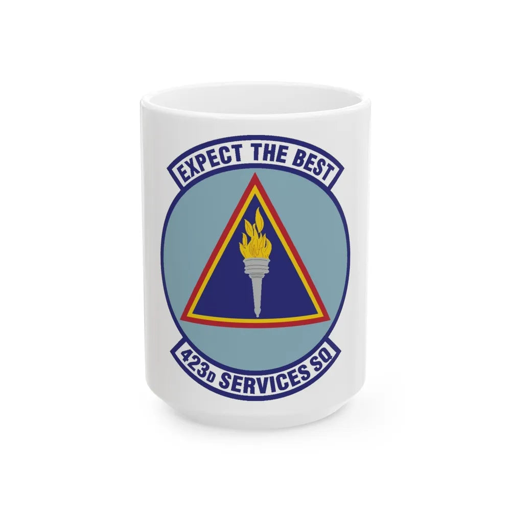 423d Services Squadron (U.S. Air Force) White Coffee Mug-15oz-Go Mug Yourself