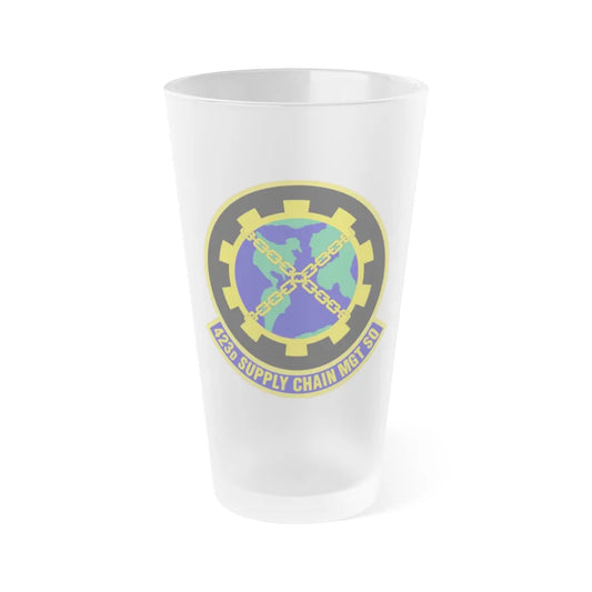 423d Supply Chain Management Squadron (U.S. Air Force) Frosted Pint Glass 16oz-16oz-Frosted-Go Mug Yourself