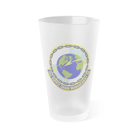 424th Supply Chain Management Squadron (U.S. Air Force) Frosted Pint Glass 16oz-16oz-Frosted-Go Mug Yourself