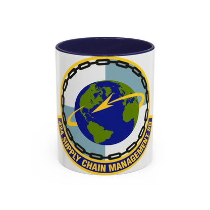 424th Supply Chain Management Squadron (U.S. Air Force) Accent Coffee Mug 11oz Navy - Go Mug Yourself