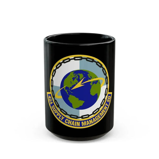 424th Supply Chain Management Squadron (U.S. Air Force) Black Coffee Mug 15oz - Go Mug Yourself