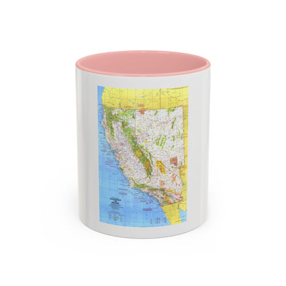 USA - California and Nevada 1 (1974) (Map) Accent Coffee Mug