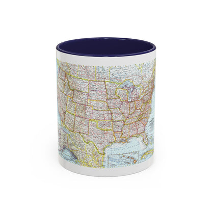 USA - The United States (1961) (Map) Accent Coffee Mug