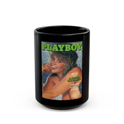 Linda Blair #211 - Italian Playboy Mag. '83 (Vintage Female Icon) Black Coffee Mug-15oz-Go Mug Yourself