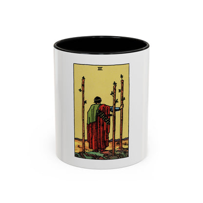 The 3 of Wands (Tarot Card) Accent Coffee Mug