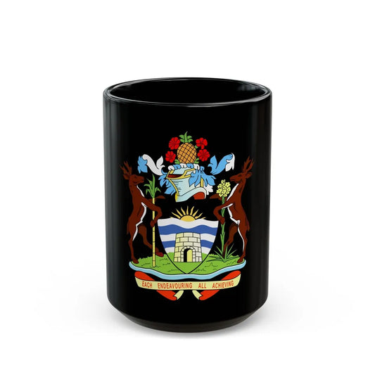 Coat of arms of Antigua and Barbuda - Black Coffee Mug-15oz-Go Mug Yourself