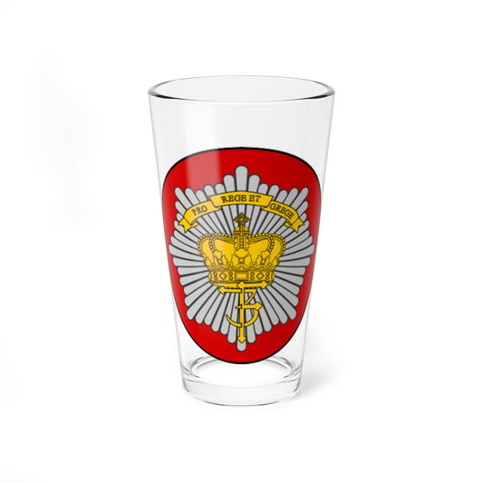 Emblem for the Danish Royal Life Guards I Battalion (Denmark) (Coat of Arms) Pint Glass 16oz