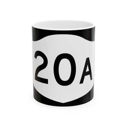 NY-20A (New York) (Road Sign) White Coffee Mug