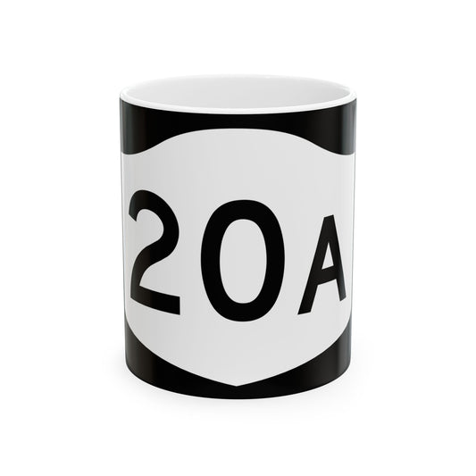 NY-20A (New York) (Road Sign) White Coffee Mug