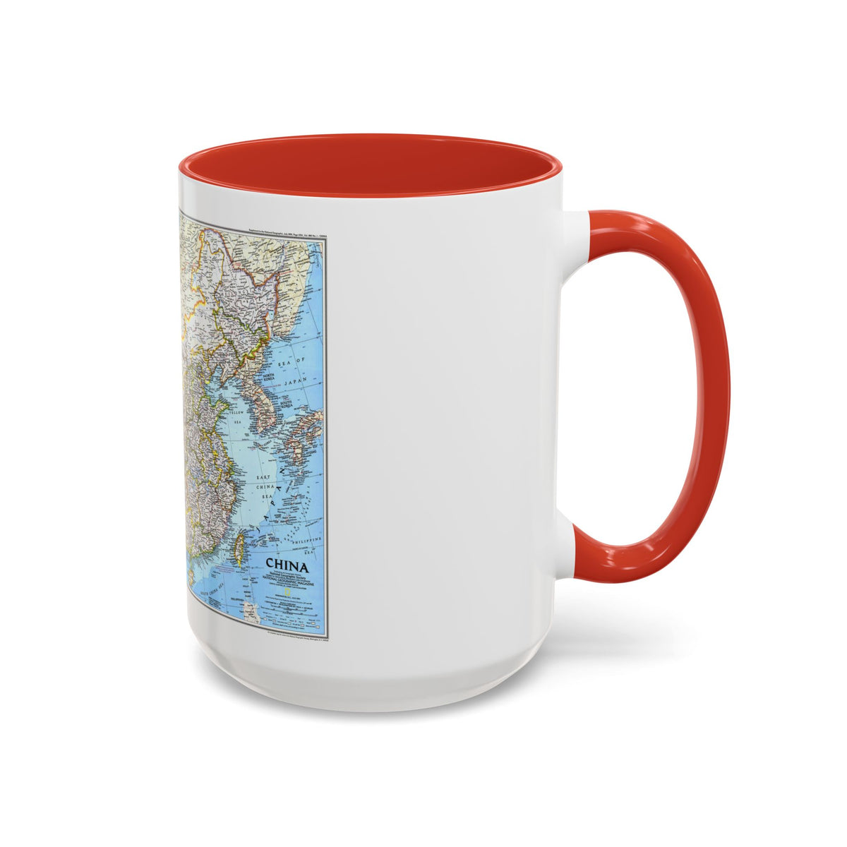 China 1 (1991) (Map) Accent Coffee Mug
