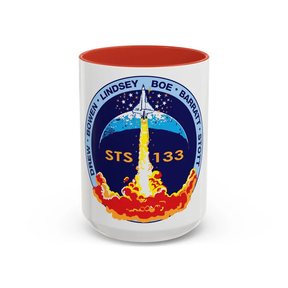 STS 133 (NASA) Accent Coffee Mug-15oz-Red-Go Mug Yourself