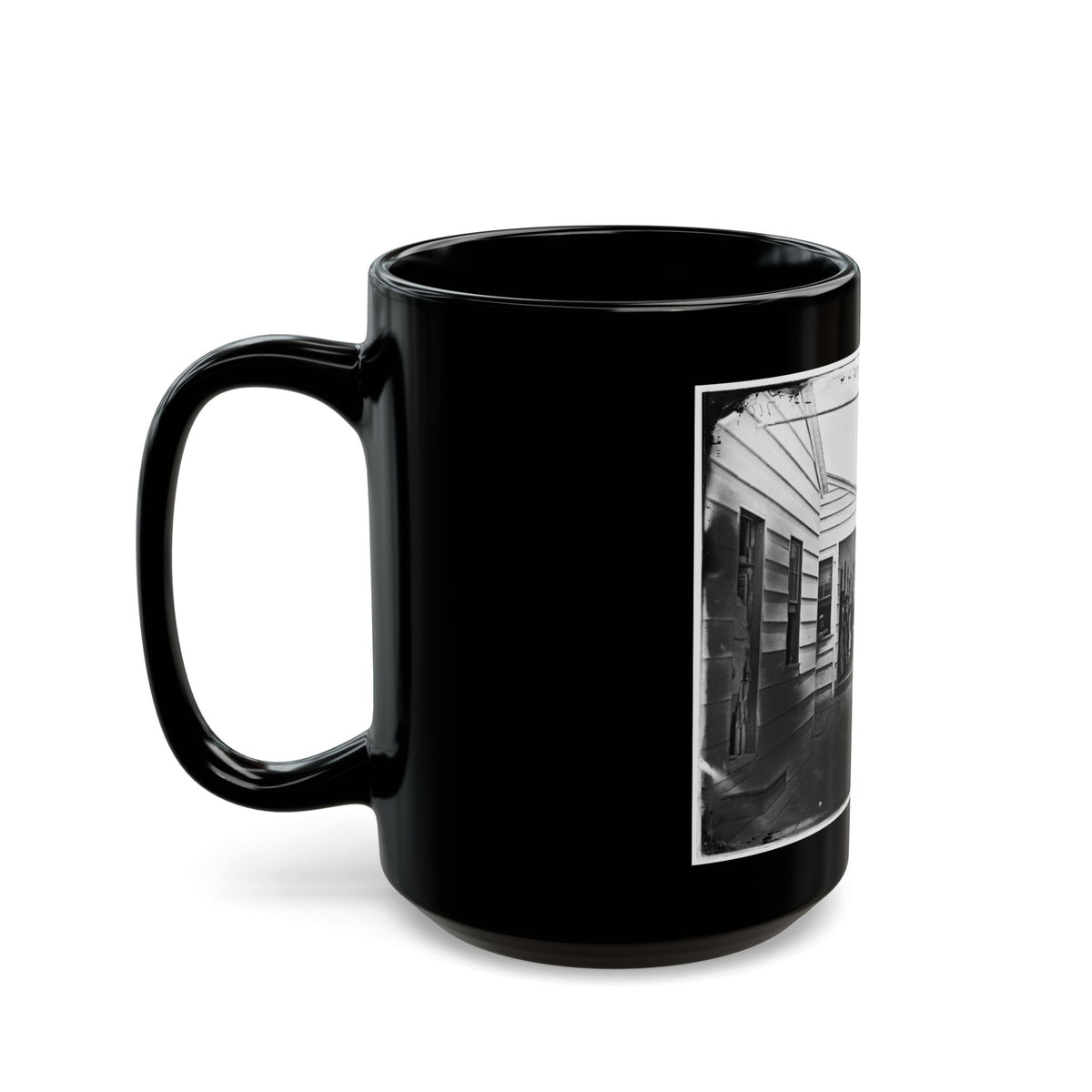 Washington, D.C. Convalescent Soldiers And Others Outside Quarters Of The Sanitary Commission Home Lodge (U.S. Civil War) Black Coffee Mug