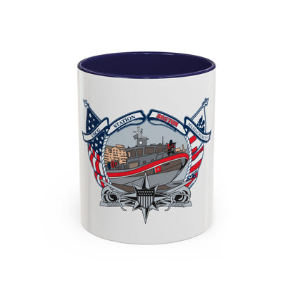 USCG Station Boston (U.S. Coast Guard) Accent Coffee Mug