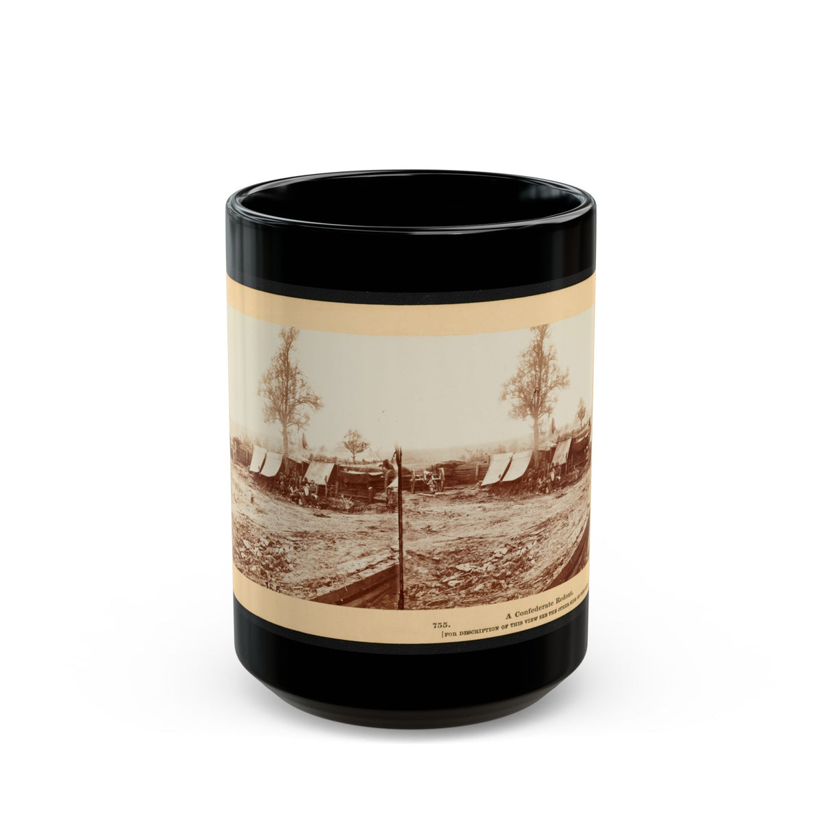 A Confederate Redoubt 001 (U.S. Civil War) Black Coffee Mug