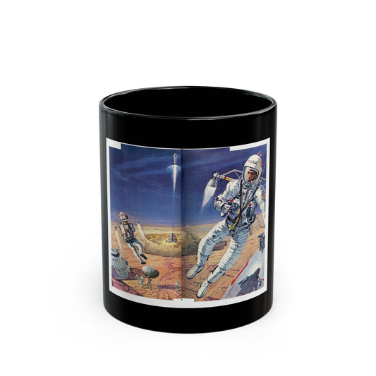 Exploring on Mars, half a year from home - Black Coffee Mug