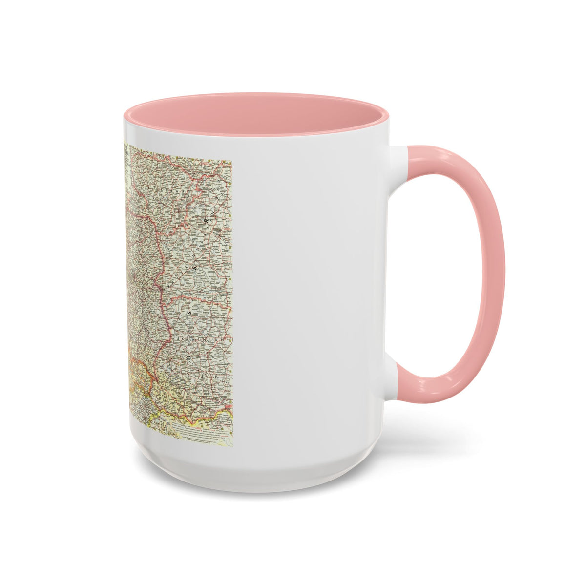 Poland and Czechoslovakia (1958) (Map) Accent Coffee Mug