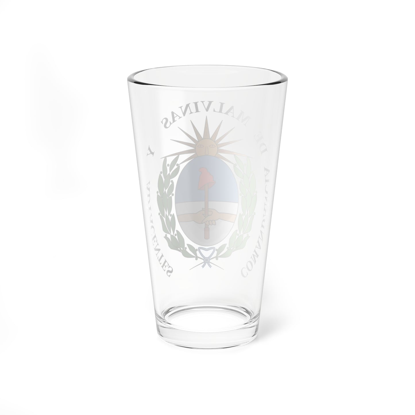 Escudo de la Comandancia de las Islas Malvinas y Adyacentes en el Cabo de Hornos (Argentina) (Coat of Arms) Pint Glass 16oz