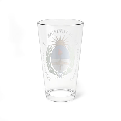 Escudo de la Comandancia de las Islas Malvinas y Adyacentes en el Cabo de Hornos (Argentina) (Coat of Arms) Pint Glass 16oz