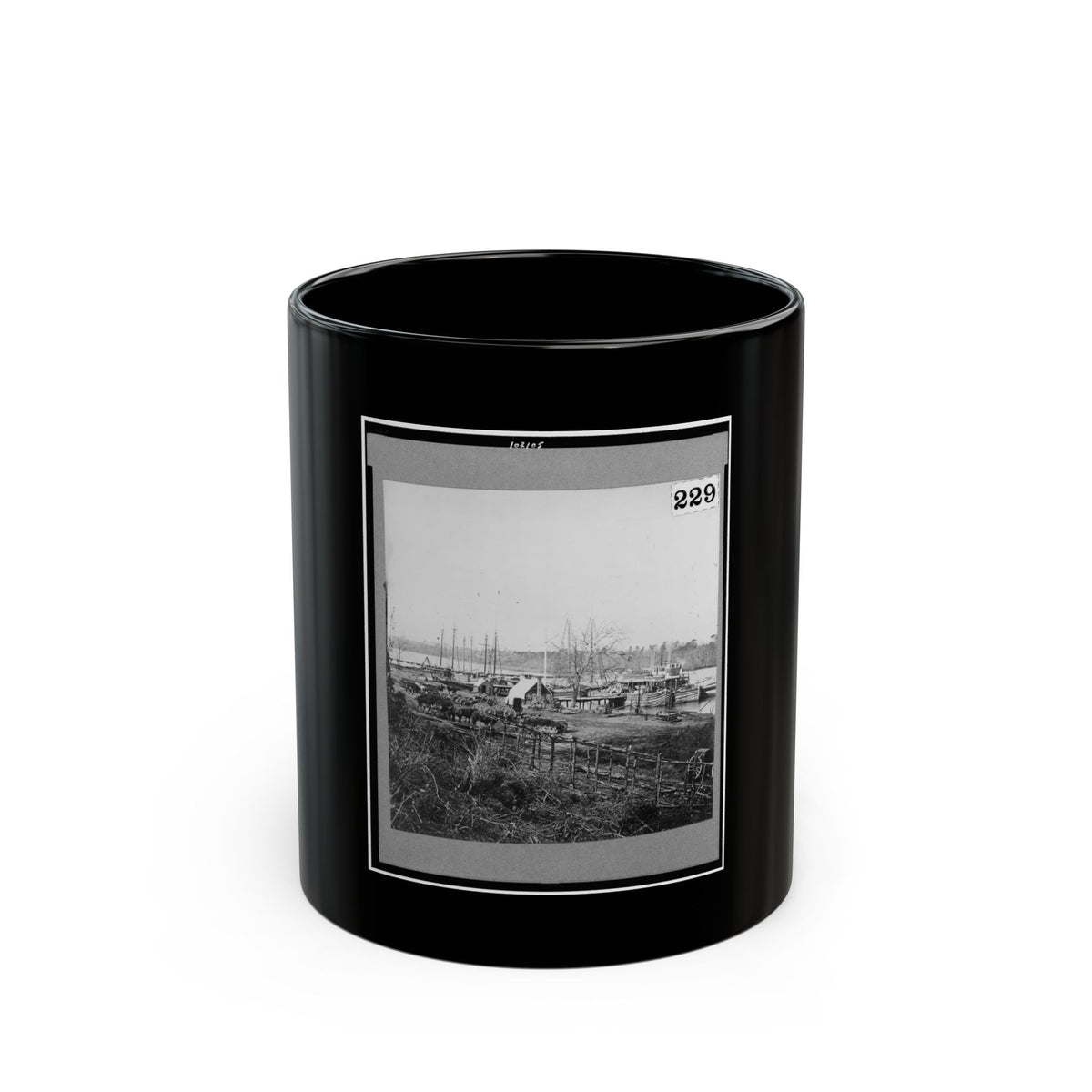 Broadway Landing, Appomattox River, Virginia (U.S. Civil War) Black Coffee Mug