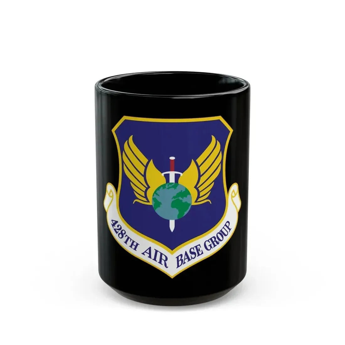 428th Air Base Group (U.S. Air Force) Black Coffee Mug 15oz - Go Mug Yourself