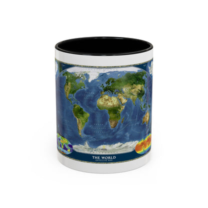 World Map - Satellite (2001) (Map) Accent Coffee Mug