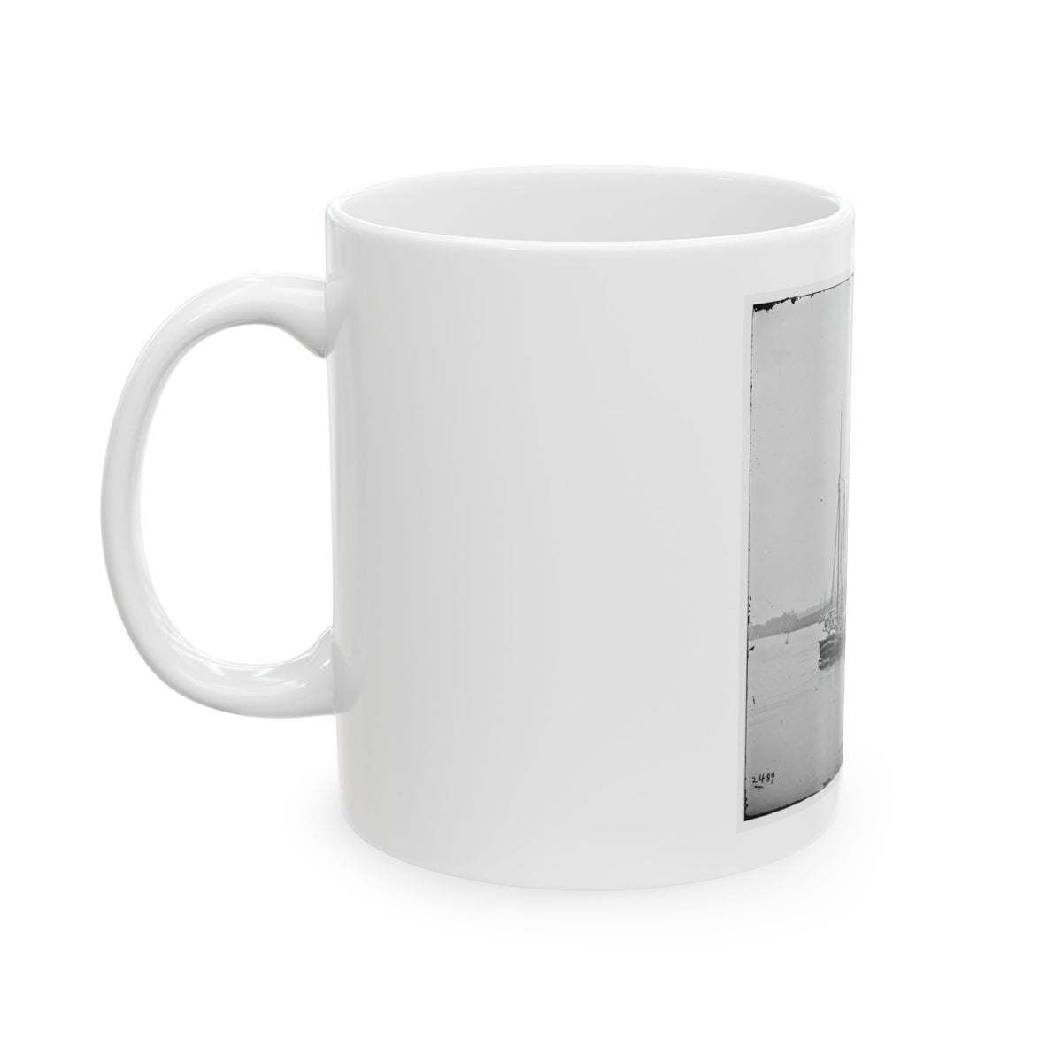 White House Landing, Va. View Down River, With Supply Vessels (U.S. Civil War) White Coffee Mug