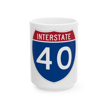 Interstate 40 (U.S. Highways) White Coffee Mug