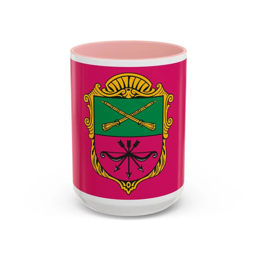 Flag of Zaporizhzhia Ukraine - Accent Coffee Mug-15oz-Pink-Go Mug Yourself