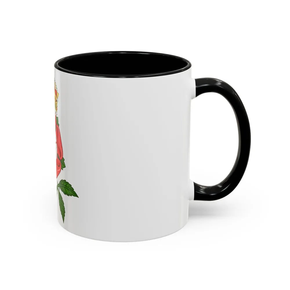 Tudor Rose (Tudor Heraldry) - Accent Coffee Mug-Go Mug Yourself