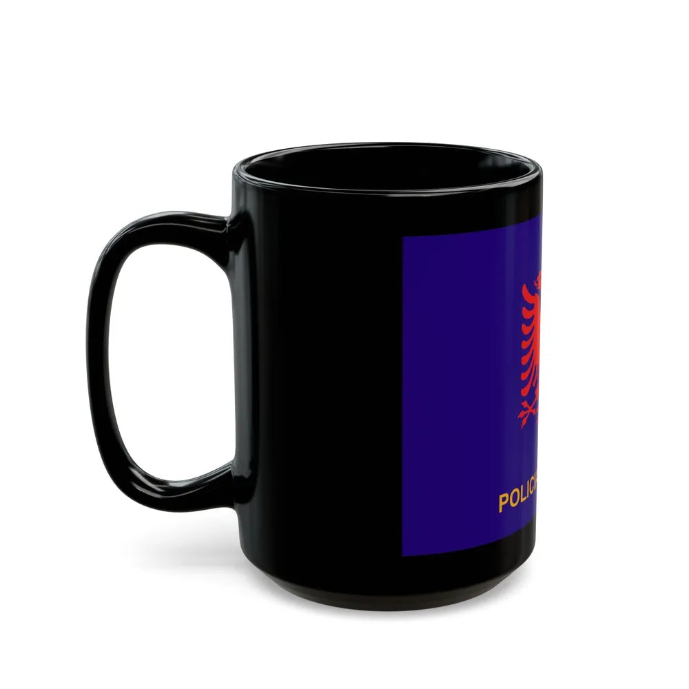 Flag of Albanian State Police - Black Coffee Mug-Go Mug Yourself