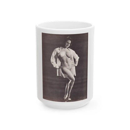 June Palmer #230 - Topless (Vintage Female Icon) White Coffee Mug-15oz-Go Mug Yourself