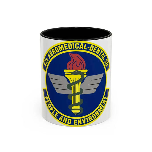 42d Aeromedical Dental Squadron (U.S. Air Force) Accent Coffee Mug 11oz Black - Go Mug Yourself