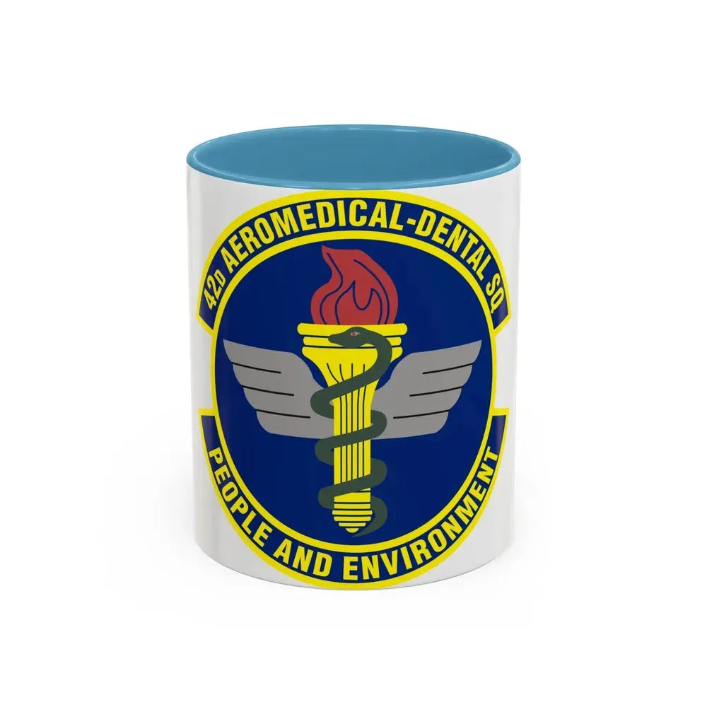 42d Aeromedical Dental Squadron (U.S. Air Force) Accent Coffee Mug 11oz Light Blue - Go Mug Yourself