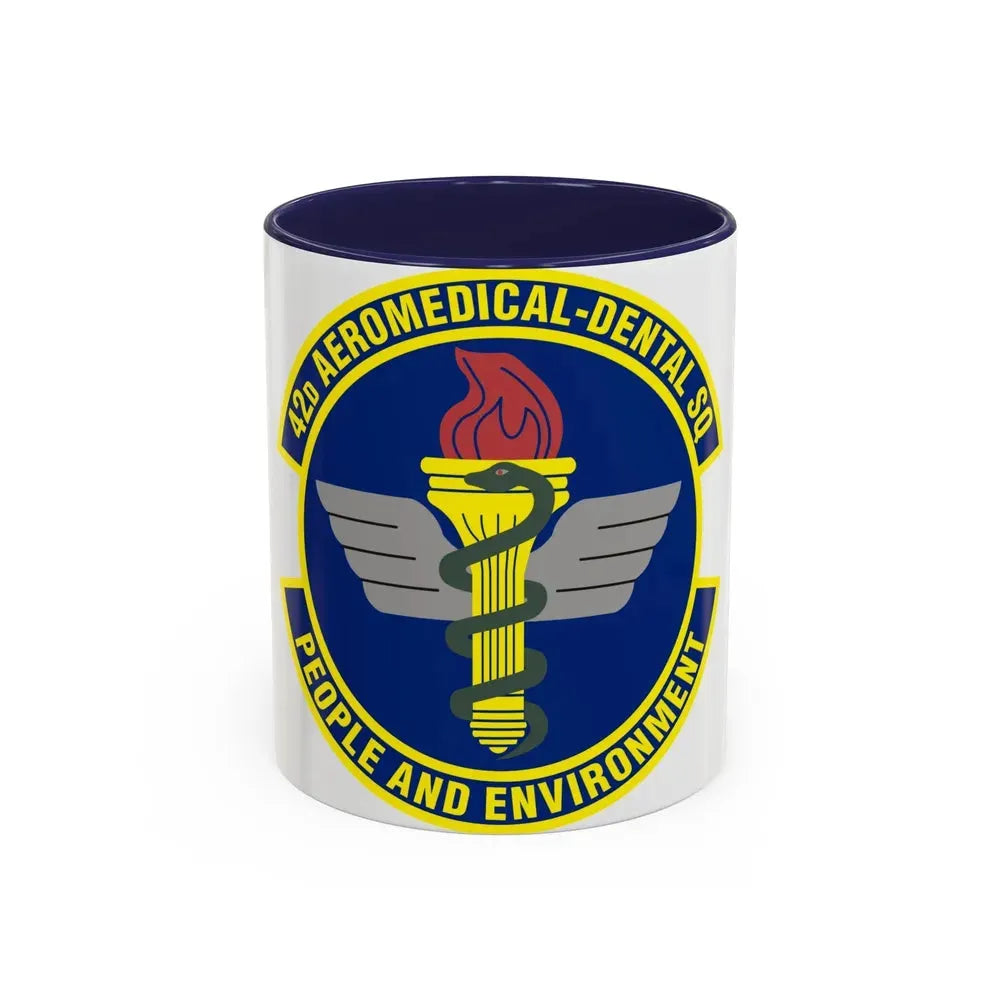 42d Aeromedical Dental Squadron (U.S. Air Force) Accent Coffee Mug 11oz Navy - Go Mug Yourself