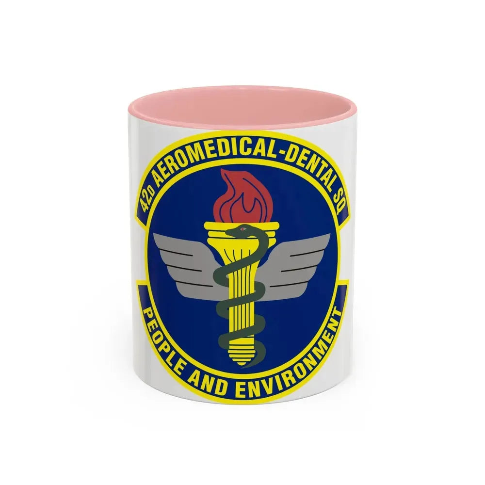 42d Aeromedical Dental Squadron (U.S. Air Force) Accent Coffee Mug 11oz Pink - Go Mug Yourself