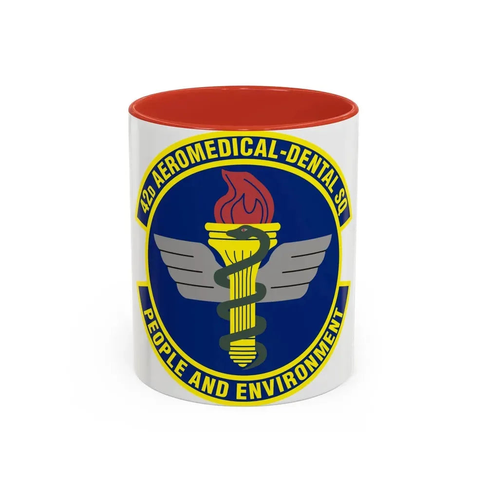 42d Aeromedical Dental Squadron (U.S. Air Force) Accent Coffee Mug 11oz Red - Go Mug Yourself